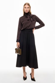 Satin Tie Neck Blouse by Adam Lippes x RTR