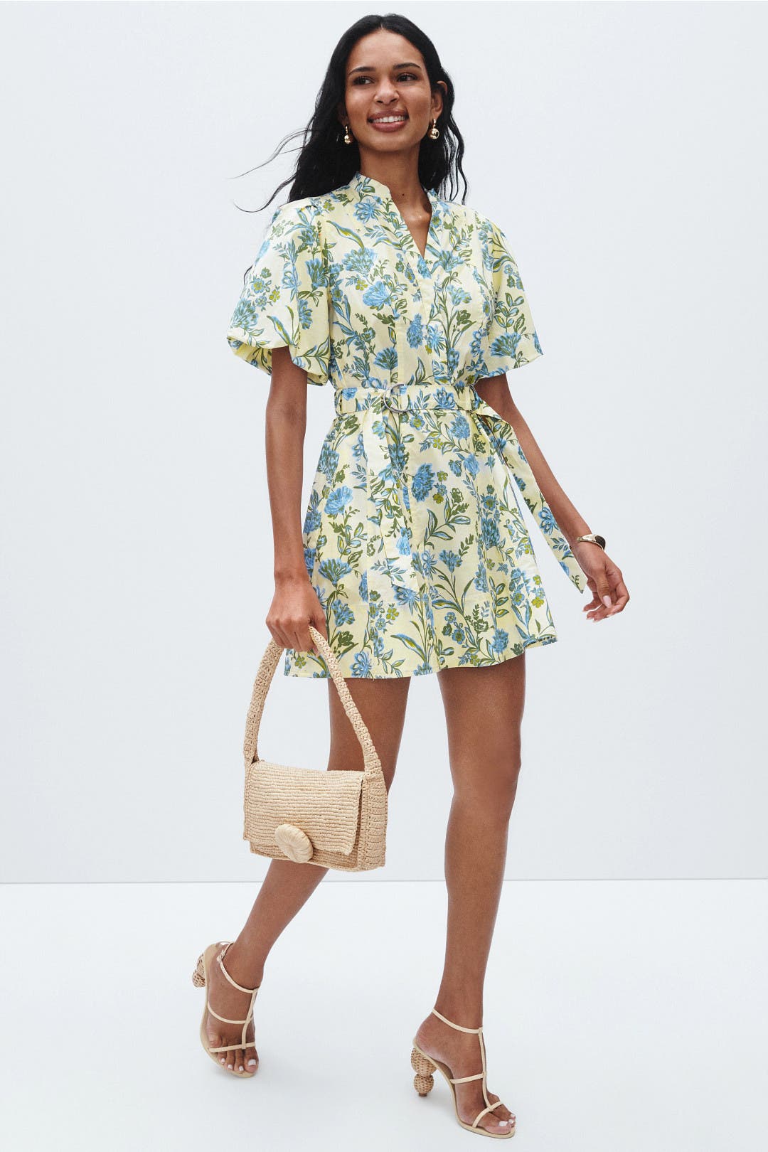 Belted Puff Sleeve Mini Dress by Derek Lam 10 Crosby x RTR | Rent
