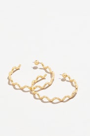 Gold Squiggle Hoops by JENNY BIRD
