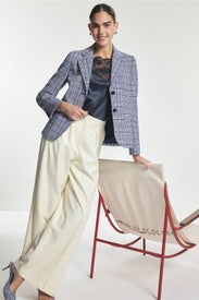 Plaid Patch Pocket Fitted Blazer by MICHAEL KORS