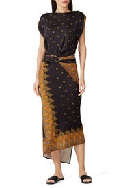 Black Printed Sheath by Rabanne