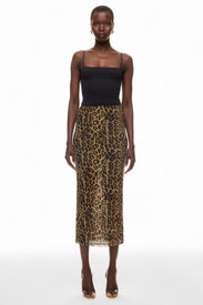 Leopard Print Mesh Skirt by Ronny Kobo x RTR