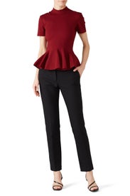 Burgundy Ponte Top by Tome