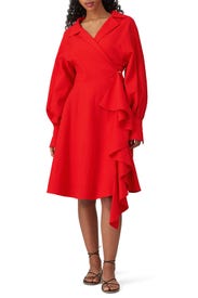 Red Wrap Dress by ADEAM