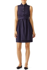 Navy Tie Ruffle Dress by Derek Lam 10 Crosby