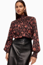 Smocked Long Sleeve Floral Top by Derek Lam 10 Crosby x RTR