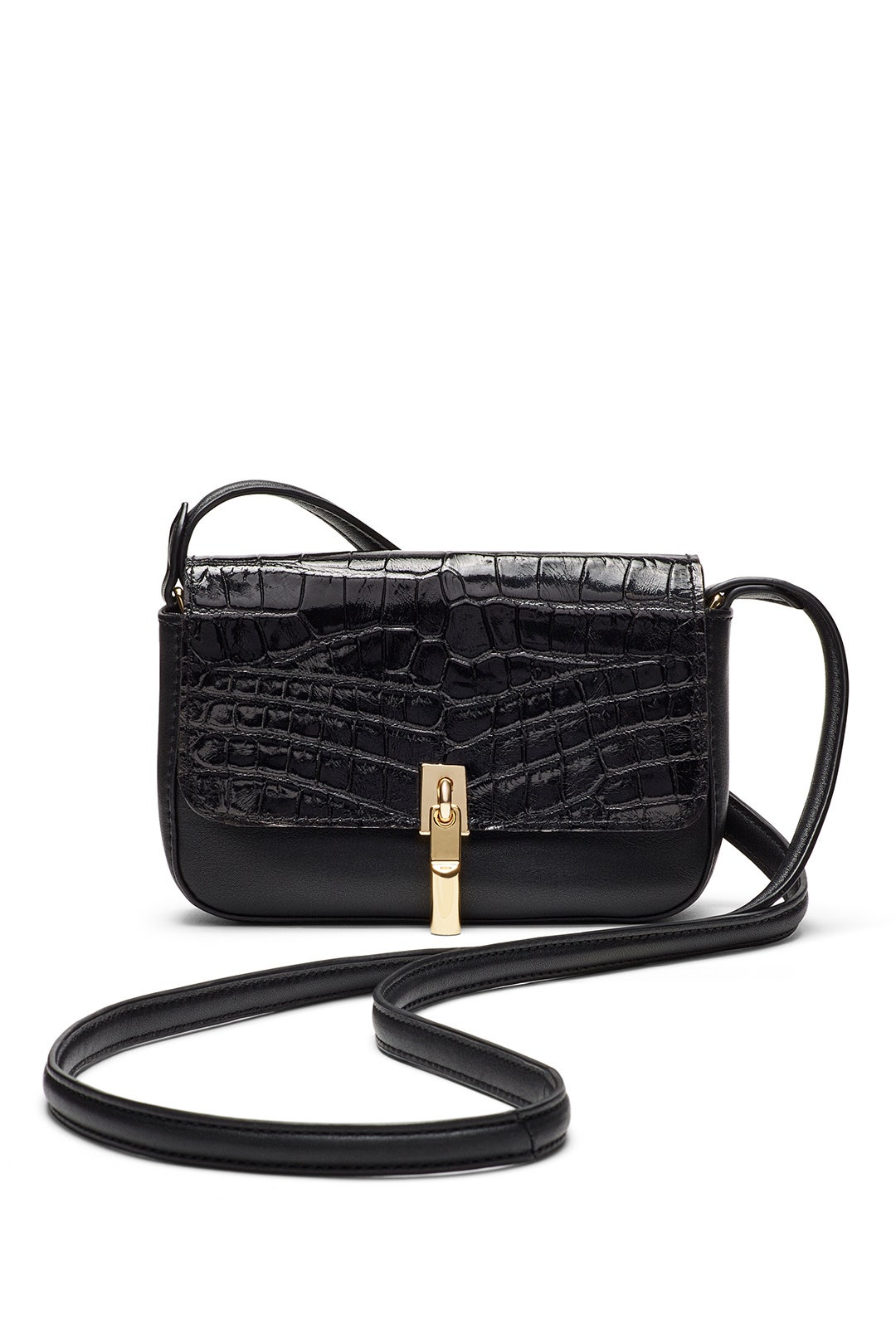 Black Embossed Cynnie Crossbody by Elizabeth and James Accessories