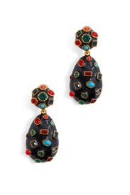 Gemstone Clip Earrings by Kenneth Jay Lane