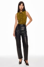 Taylor High Rise Bowed Straight Pants by PISTOLA