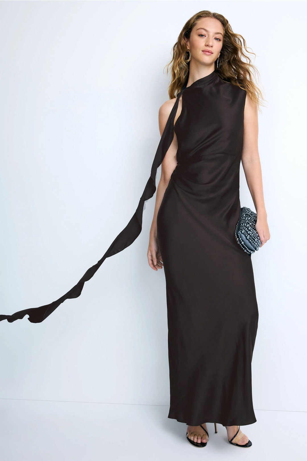 Agnes Draped Ruffle Maxi Dress by Shona Joy 0