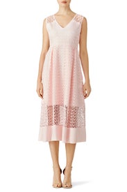 Blush Geometric Lace Dress by ST by Olcay Gulsen