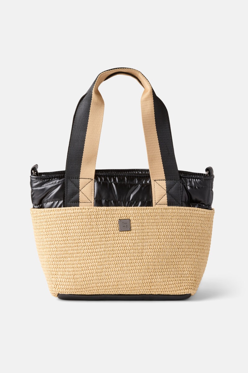 Highline Raffia/Leather Tote by Think Royln Accessories