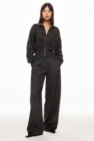 Wool-Silk Donegal Zip Jacket by VINCE.