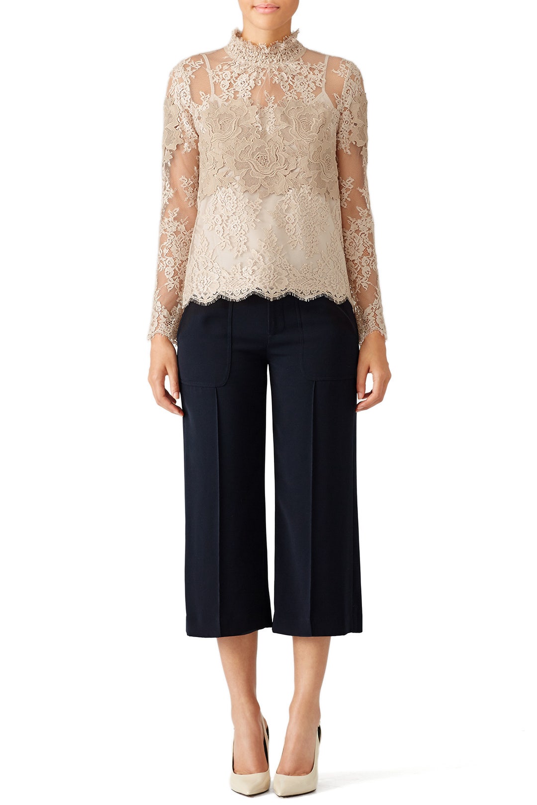 High Neck Lace Top by Saylor 0