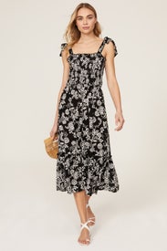 Floral Tie Shoulder Dress by Slate & Willow