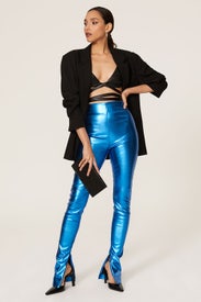 Hoola Faux Leather Zip Leggings by Andamane