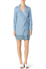 Savion Collared Chambray Wrap Dress by Diane von Furstenberg