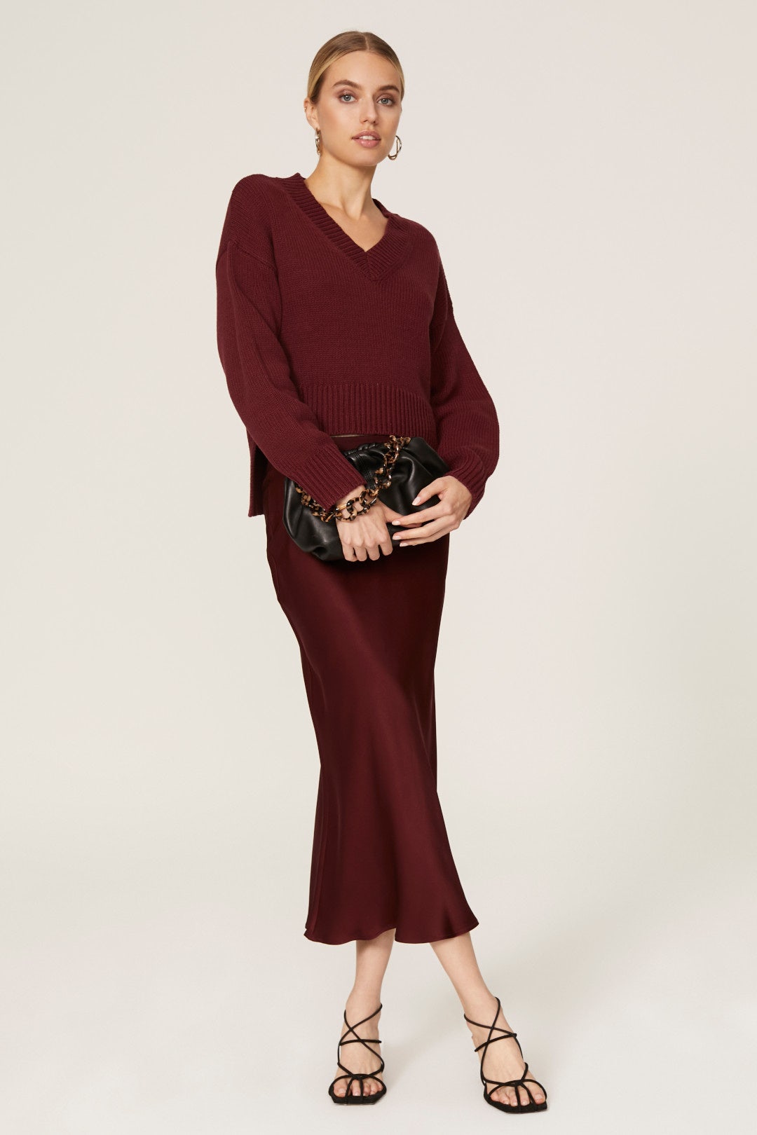 Red V-neck Sweater by Jason Wu x RTR 0