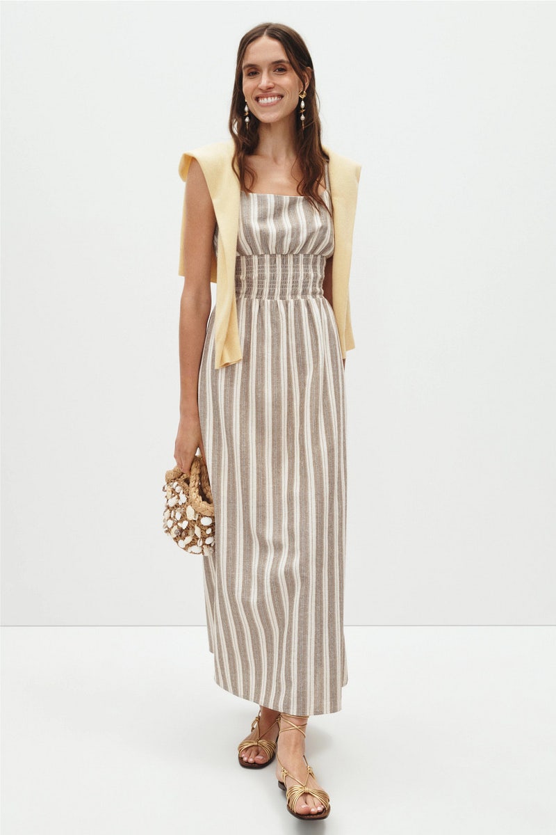 Striped Waist Detail Midi Dress by The Good Journey - Photo 0