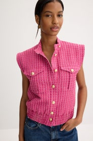 Namira Cotton Tweed Sleeveless Jacket by Derek Lam 10 Crosby