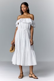 Cotton Off The Shoulder Tiered Dress by Lauren Ralph Lauren