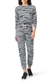 Grey Tiger Stripe Sweatpants by MONROW