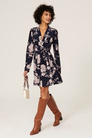 Navy Floral Wrap Dress by Marissa Webb x RTR
