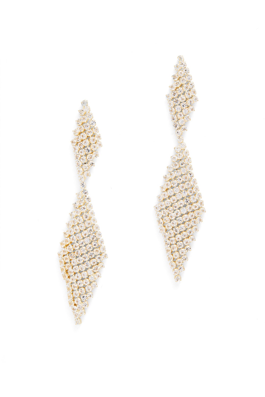 Gold Crystal Mesh Earrings by Slate & Willow Accessories