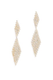 Gold Crystal Mesh Earrings by Slate & Willow Accessories