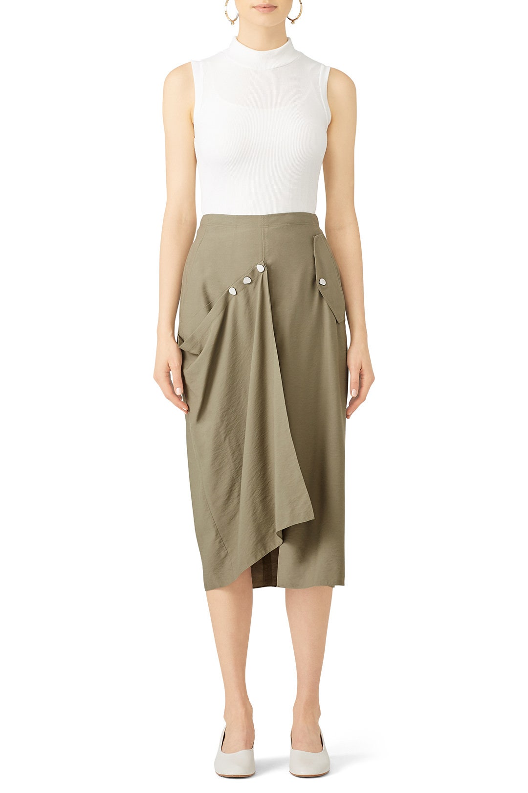 Moss Washed Skirt by Tibi 0