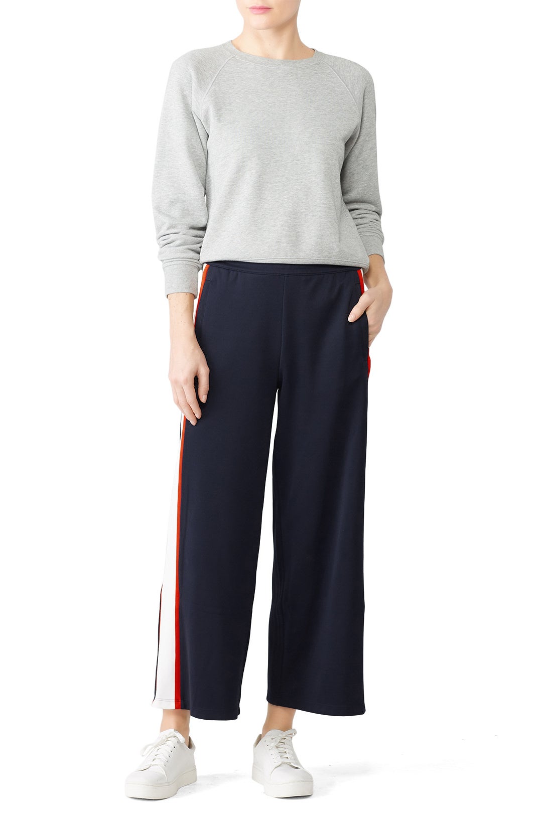 Navy Wide Leg Track Pants by Tory Sport 0
