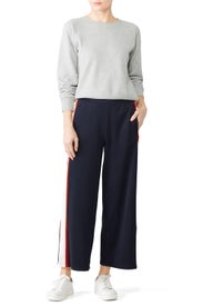 Navy Wide Leg Track Pants by Tory Sport