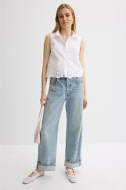 Eyelet Embroidery Button Up by CeCe