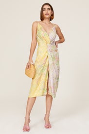 Floral Twist Front Dress by DELFI Collective