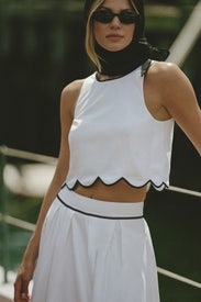 Alexis Cotton Scallop Top by French Connection