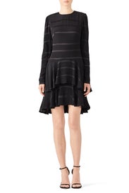 Striped Tiered Dress by Nicole Miller