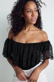 Rosette Strapless Top by Ronny Kobo