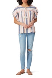 Romina Tie Front Blouse by B Collection by Bobeau
