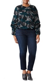 Printed Dramatic Sleeves Top by ELOQUII