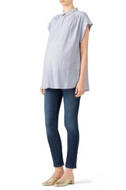 Blue Pinstripe Maternity Top by Ingrid & Isabel