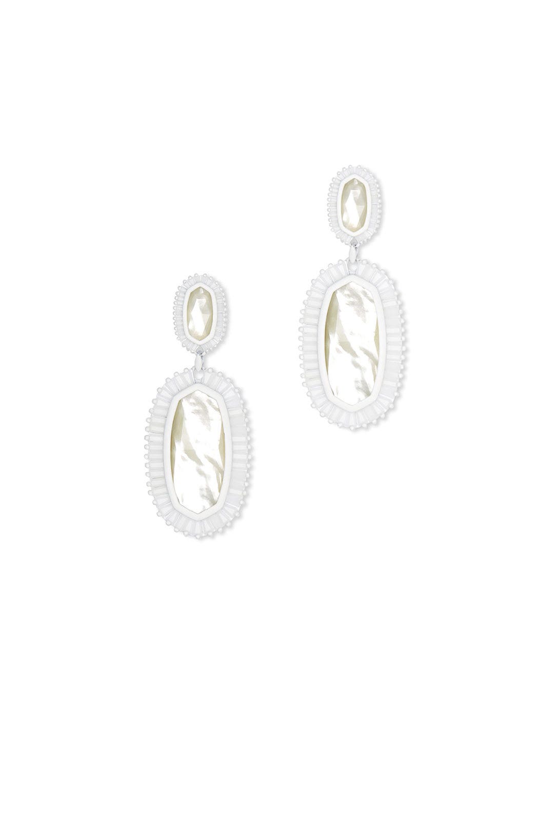 Matte White Kaki Earrings by Kendra Scott 1