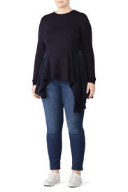 Asymmetrical Peplum Top by LOST INK