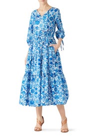 Blue Floral Dress by MDS Stripes
