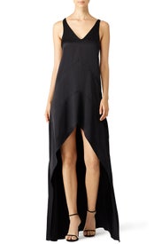 Black High-Low Slip Gown by Narciso Rodriguez