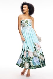 Blue Corset Style Hydrangea Gown by NISSA