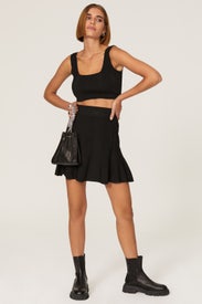 Rib Knit Mini Skirt by Nicole Miller