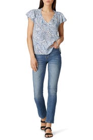 Blue Printed Exie Blouse by Parker