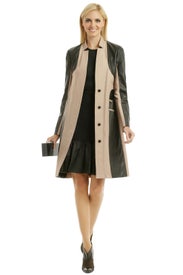 Leather Panel Trench by Yigal Azrouël