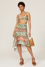 Soraya Tiered Midi Skirt by Autumn Adeigbo