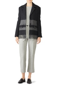 Grey Fringe Hem Jacket by Derek Lam 10 Crosby